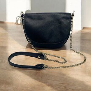 Samsonite Black RFID-Protected Nylon Travel Purse Chain Strap Black & Gold